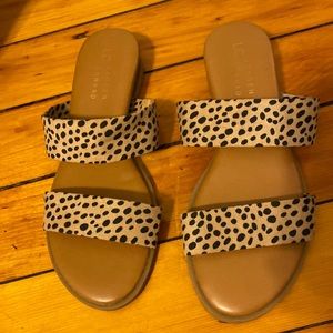 LC Lauren Conrad Leopard Print Slide Sandals